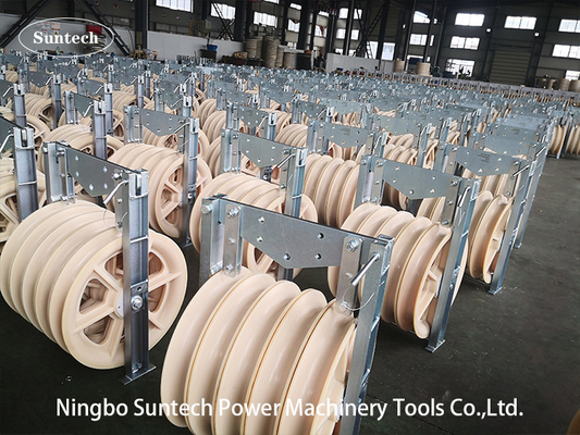 1040 mm MC Nylonräder Leiter Stringing Pulley Block mit galvanisiertem Stahlrahmen