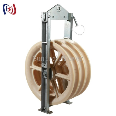 Bauarbeiten Stringing Stromleitungskabel Pulley Block