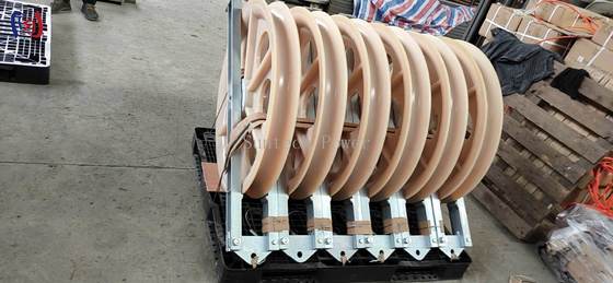 Leitungszugrolle mit 760x120x480mm Außenabmessungen, 50-150KN Nennlast und R570 Biegeradius für Hochspannungs-Leitungszug