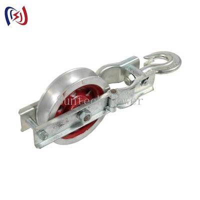 Single Sheave Stringing Block with 200mm Sheave Diameter 5kn-150kn Rate Load and One Year Lifetime for Power Line Construction