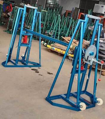 Heavy Duty Hydraulic Cable Reel Stand with 50KN Rated Load for Effortless Lifting of Large Power Cables