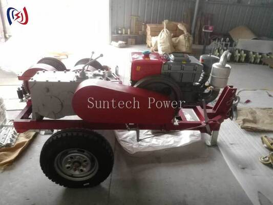 Doppeltrommel-Winde für gleichzeitiges Kabelziehen und -spannen im Freileitungsbau