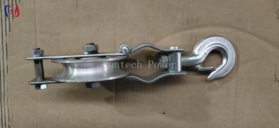 Professioneller Single Sheave Stringing Block mit 5-20KN Nennlast und Aluminium-Schave für leichte Oberleitungsstringung