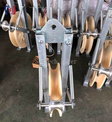 Profi-Grund-Roller-Stringing-Block mit nichtleitendem Design für die schadensfreie Installation von OPGW und 508 mm Scheibendurchmesser