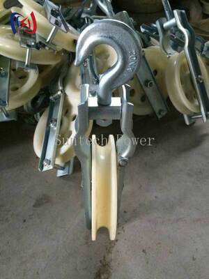 Professioneller einrolliger Seilzugblock mit 5-20KN Nennlast, Aluminiumrolle für LGJ25-500 Leiterinstallation