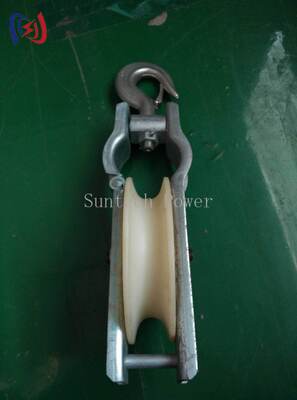 Professioneller einrolliger Seilzugblock mit 5-20KN Nennlast, Aluminiumrolle für LGJ25-500 Leiterinstallation