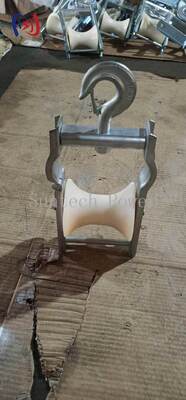 Professioneller Seilzugblock für Freileitungen mit 120x130mm Seilscheibengröße und 5KN Nennlast für die Freileitungsinstallation