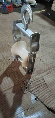 Professioneller Seilzugblock für Freileitungen mit 120x130mm Seilscheibengröße und 5KN Nennlast für die Freileitungsinstallation