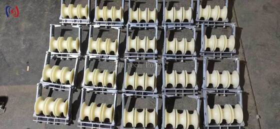 Drei Scharfe Stringing Block für Drei-Phasen-Leiter 5KN Nylon-Übertragungs-Rolle