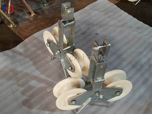 25KN Tandem Sheave Stringing Block für große Sektion ACSR Leiter LGJ300-500 mit Tandem Sheave Design