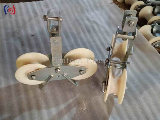25KN Tandem Sheave Stringing Block für große Sektion ACSR Leiter LGJ300-500 mit Tandem Sheave Design