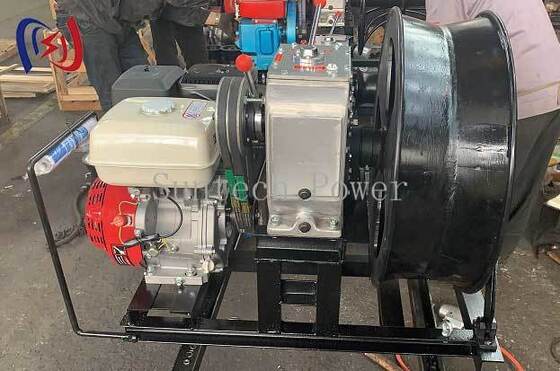 1,25T Zugkraft 9PS Benzinmotor Kabelaufwickelmaschine Zwei Vorwärtsgänge plus Rückwärtsgang Kabelwinde Zugmaschine