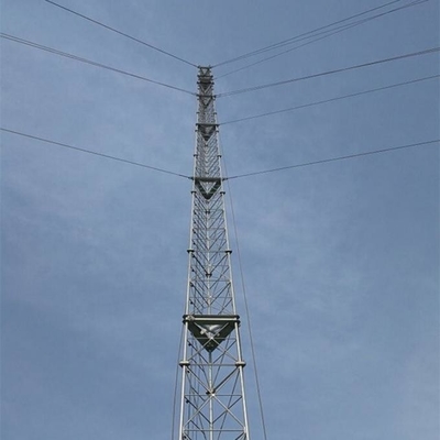 3 mit Beinen versehener Stahl Guyed-Mast-Turm des heißen Bad-galvanisierter Q235 Q345