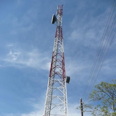 Metallantennenmast Q420 des Telekommunikations-Winkel-50m mit Palisade-Zaun