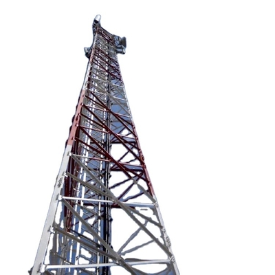 Metallantennenmast Q420 des Telekommunikations-Winkel-50m mit Palisade-Zaun