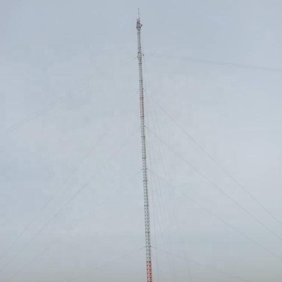 0 - 200m galvanisierter Guyed Mast-Stahlturm mit Klammer-Blitzableiter